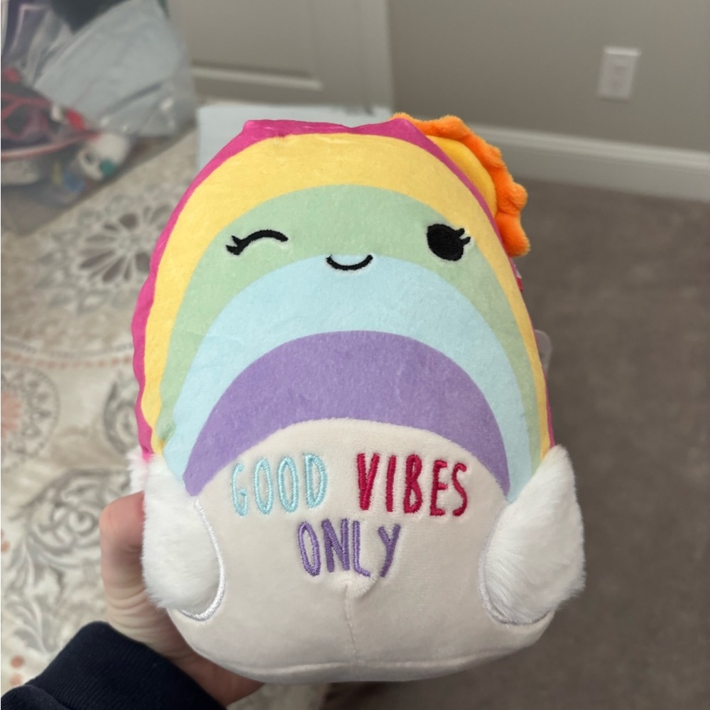 Squishmallows Rainbow Striped Plush